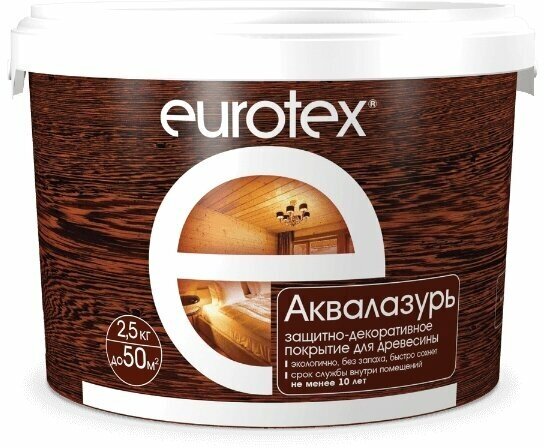 Защитно-декоративное покрытие EUROTEX аквалазурь (сосна / 0.9кг)