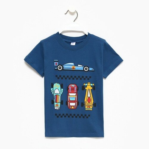 фото Футболка для мальчика bonito kids, цвет джинсовый, рост 86