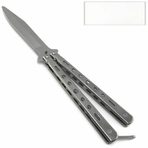 фото Нож тренировочный складной бабочка h29 (9/23см) серебро ножи_нови