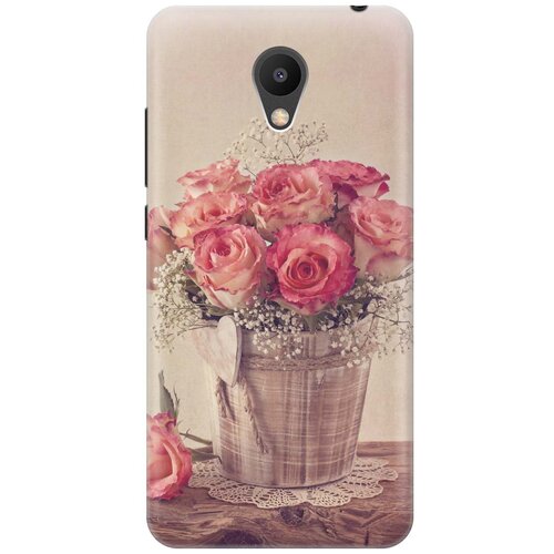 фото Re:pa накладка transparent для meizu m6 с принтом "винтажные розы"