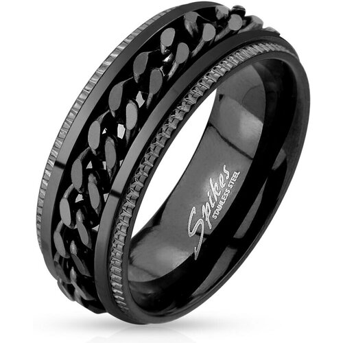 Кольцо Spikes, размер 22 кольцо из нержавеющей стали двухслойное поворотное кольцо из бисера кольцо против стресса и тревоги спиральное вращающееся кольцо с одно