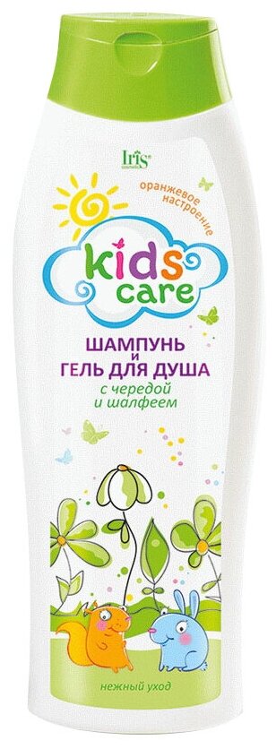 IRIS cosmetic Kids Care Шампунь и гель для душа с чередой и шалфеем, 400 мл, 448 г