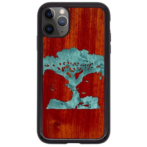 фото "чехол t&c для iphone 11 pro (айфон 11 про), silicone wooden case, wild series, магическое дерево (падук - клен птичий глаз)" timber & cases