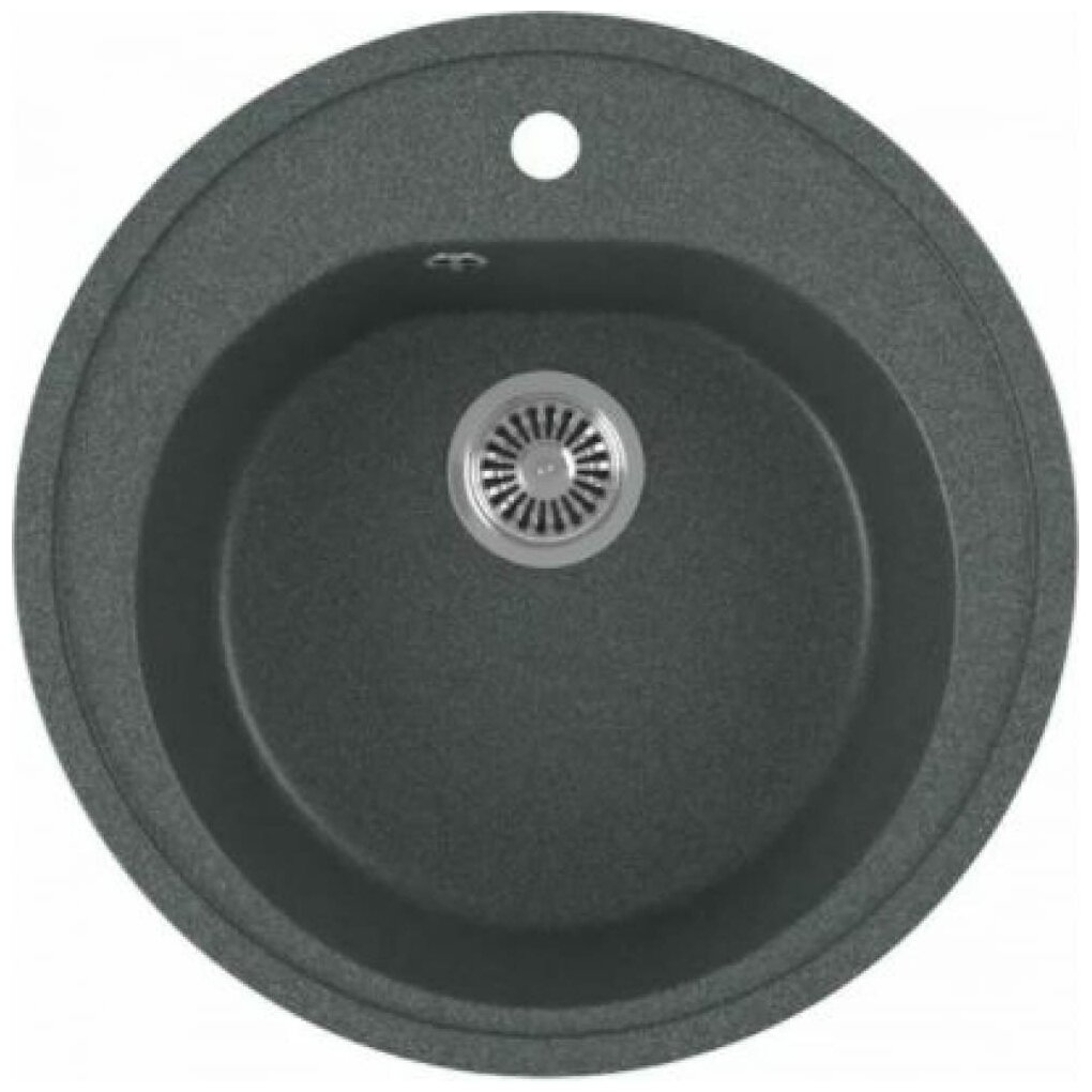 Мойка для кухни GreenStone GRS-08-343, врезная, d 505 мм, антрацит
