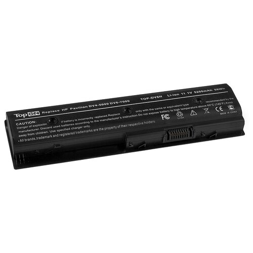 TopON TOP-DV6H battery аккумулятор для hp dv6 7000 dv6 8000 5200mah 11 1v oem