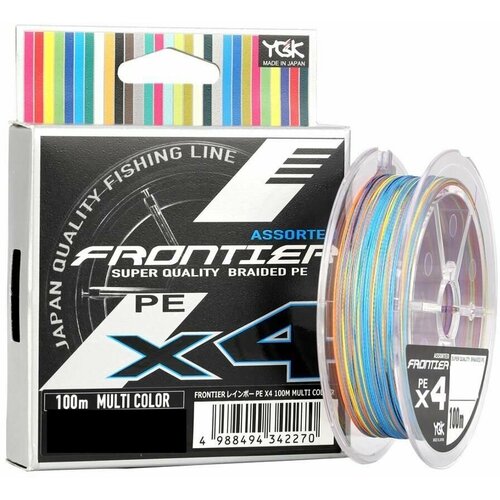 Шнур YGK Frontier X4 PE 100m #1.0/10lb Multi color