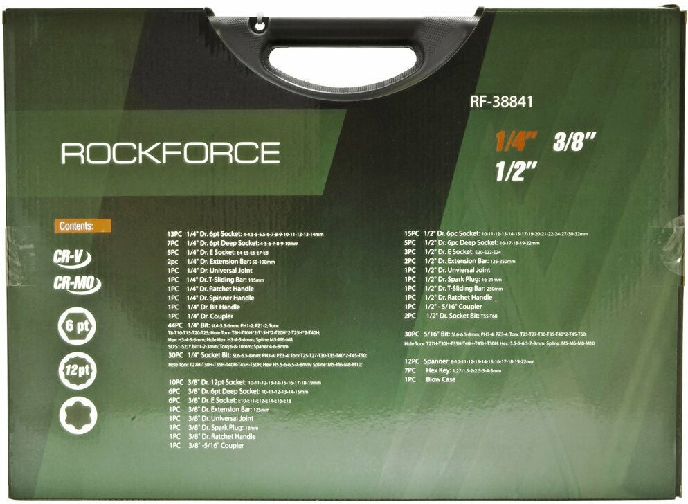 Набор инструментов Rock Force RF-38841 1/2", 1/4", 3/8"DR 216 предметов