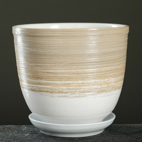 SUI Горшок цветочный Степь с поддоном 18л 1133₽