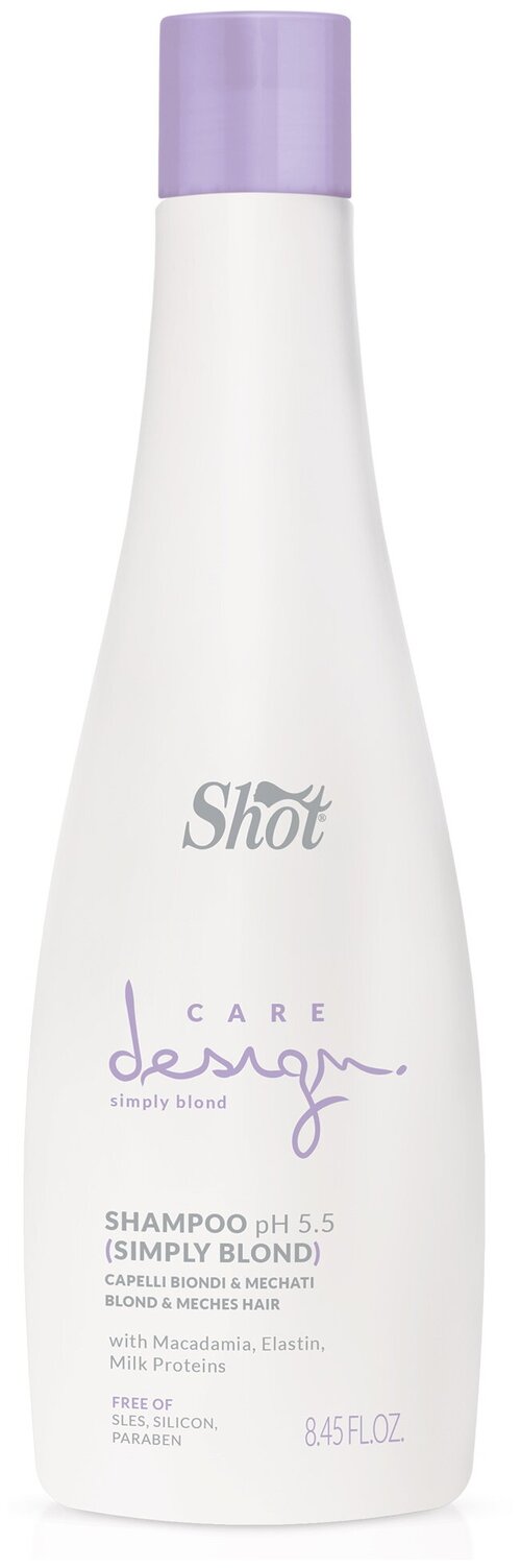 Шампунь CARE DESIGN для блондированных волос SHOT simply blond 250 мл