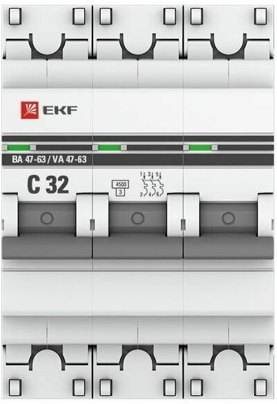 Автоматический трехполюсный автомат EKF - фото №2