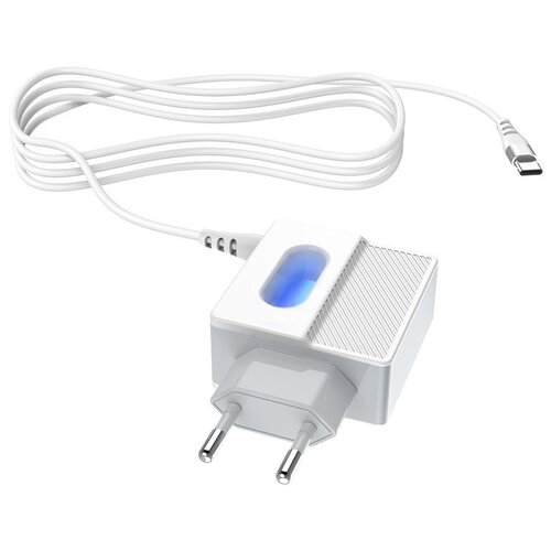 фото Зарядное устройство hoco c75 2xusb/type-c + кабель type-c white