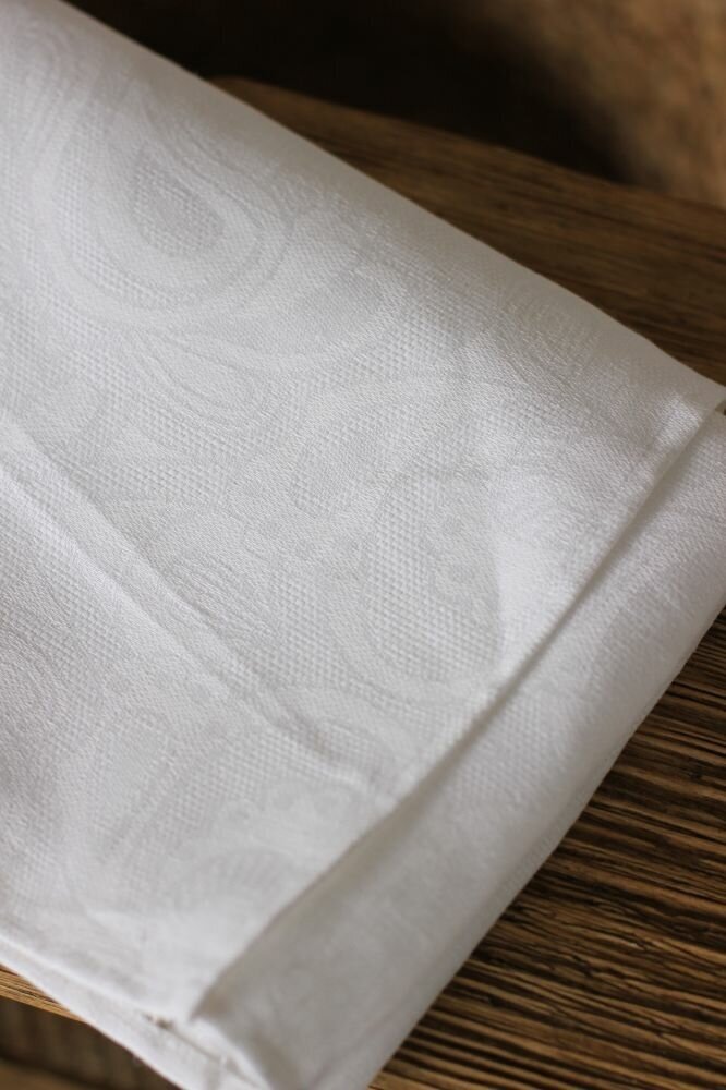 50х70 Белое льняное полотенце Барбара 1 полотенце - фотография № 2