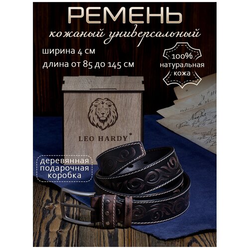 фото Ремень leo hardy, размер 100, коричневый