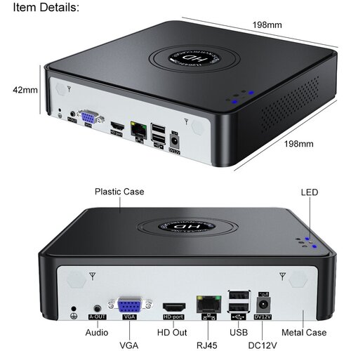 Видеорегистратор IP XmEye H265 Max 4K 9 каналов H265 распознавание лица 565000₽