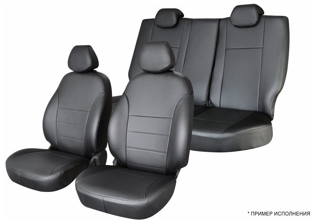 Defly Чехлы на сиденья Toyota Ipsum (SXM10), 1996-2001, 5 мест, экокожа черная