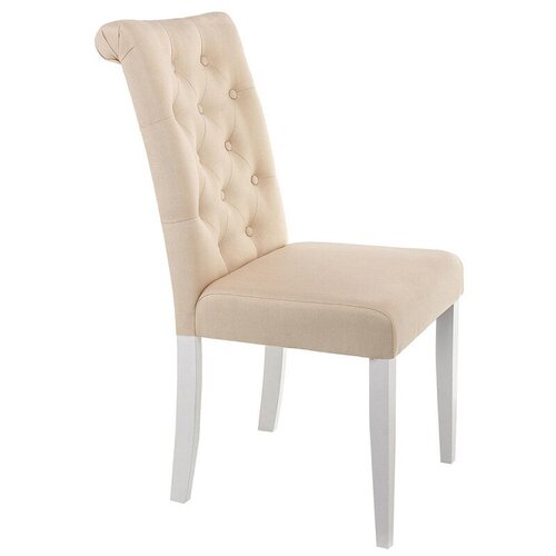 фото Стул woodville amelia, дерево/текстиль, цвет: white/fabric cream