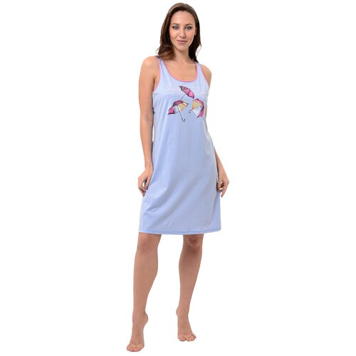 Сорочка Натали, размер 44, голубой сорочка натали размер 44 коралловый
