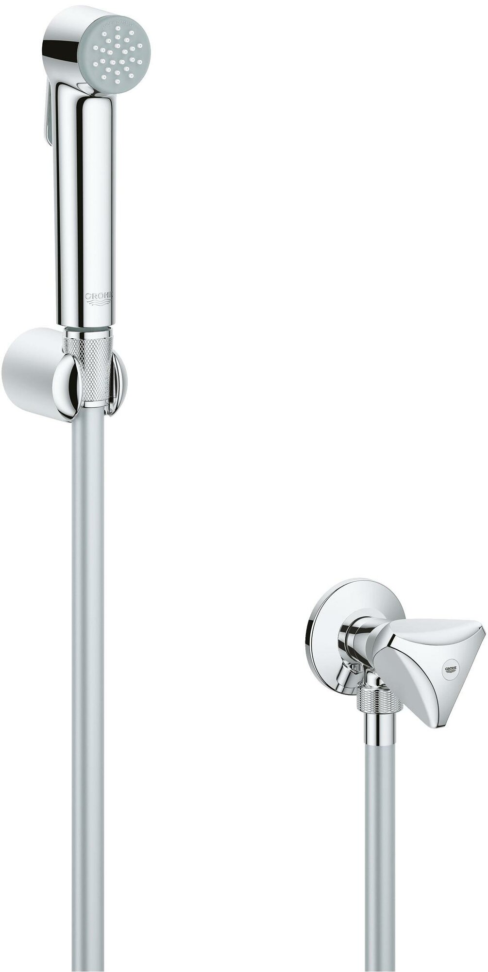 Душевой набор с угловым вентилем, 1 вид струи, GROHE Tempesta Trigger Spray, хром, (26357000)