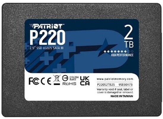 PATRIOT MEMORY Накопитель SSD Patriot Memory 2.5" PATRIOT 2TB P220 SATA-III (P220S2TB25)