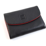 Маленький женский мягкий кожаный кошелек с магнитной кнопкой VerMari 3907-1806А Блек/Ред (131309) - изображение