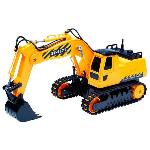 Экскаватор Double Eagle E571-003, 1:26, 35 см, желтый double eagle volvo ec160e радиоуправляемый экскаватор 1 16 2 4g e568 003