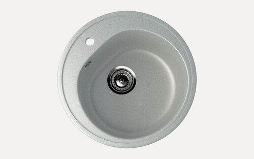 Изображение товара Каменная мойка для кухни врезная EcoStone ES-11, 500 мм, круглая, цвет серый/Раковина для кухни