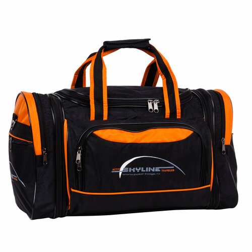 Сумка спортивная POLAR Polar 6067, 38 л, 26х31х47 см, ручная кладь, черный, оранжевый сумка спортивная nazamok45 см плечевой ремень синий