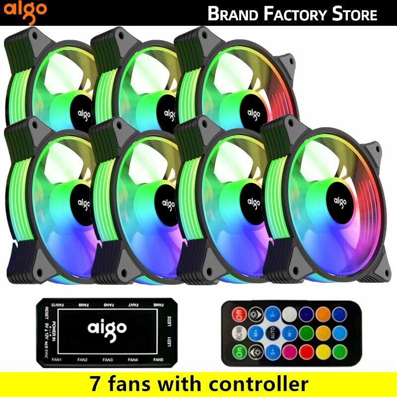 Кулер Aigo AR12 120 мм RGB, AR12-7IN1, A-RGB, Белый