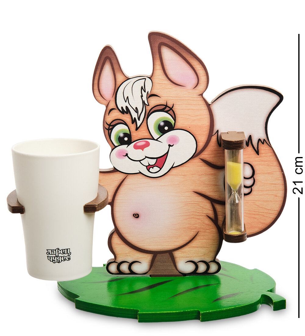 Фигурка-подставка настольная для зубных щеток 'Бельчонок Шустрик'