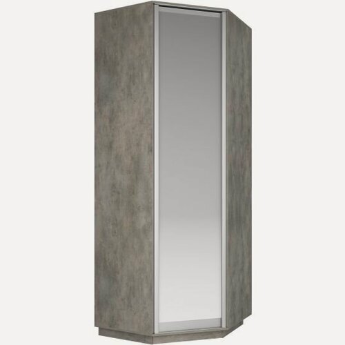 Изображение товара Шкаф Е1 "Экспресс", угловой, с зеркалом, современный стиль, серый, 90x90x220см