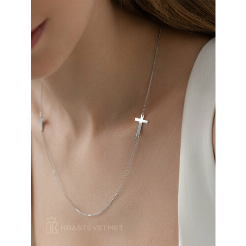 Колье Krastsvetmet, серебро, 925 проба, длина 55 см., серебристый