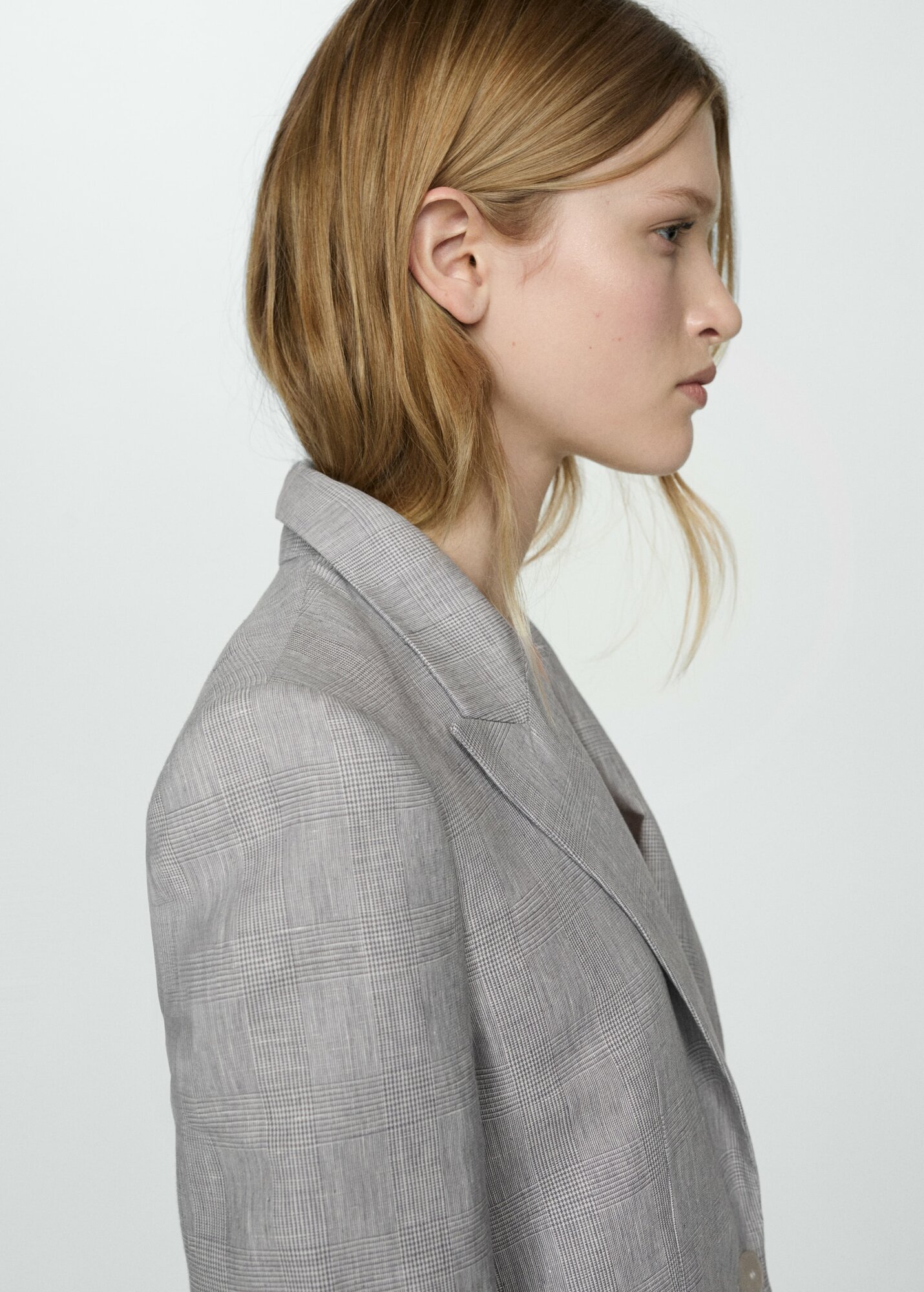 Пиджак MANGO, размер 19, светло-серый — фото 1