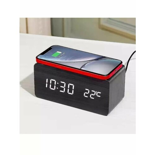 Настольные часы и беспроводная зарядка 2 в 1