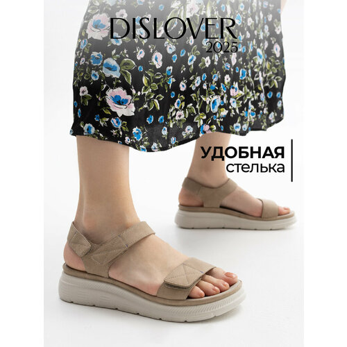 фото Сандалии dislover, размер 40, бежевый