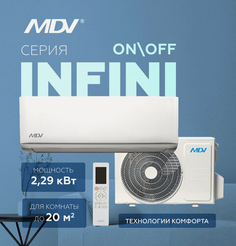 Изображение товара Сплит-система MDV MDSAG-07HRN1/MDOAG-07HN1-W, белый, 7 BTU, площадь 20 m2