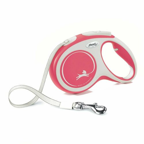 Поводок-рулетка flexi New Comfort M. Лента 5 м. для собак до 25 кг. Красный