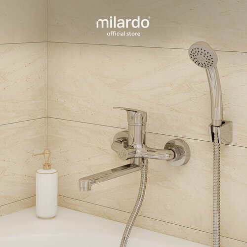 Изображение товара Смеситель для ванны с изливом Milardo Simp SIMSB02M02 глянцевый хром