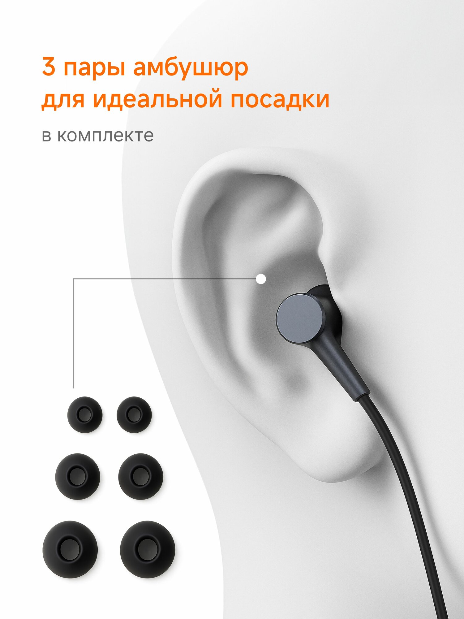 Наушники И Гарнитуры Xiaomi Наушники проводные Xiaomi Wired Earphones DDQ02WM для телефона черные вкладыши с микрофоном jack 3.5 мм