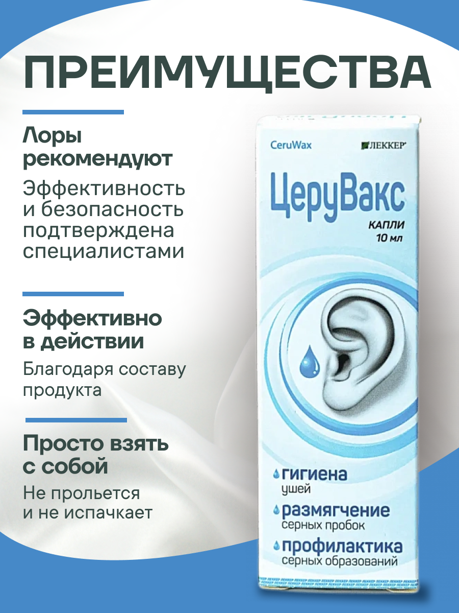 Изображение Капли ушные Церувакс от серных пробок