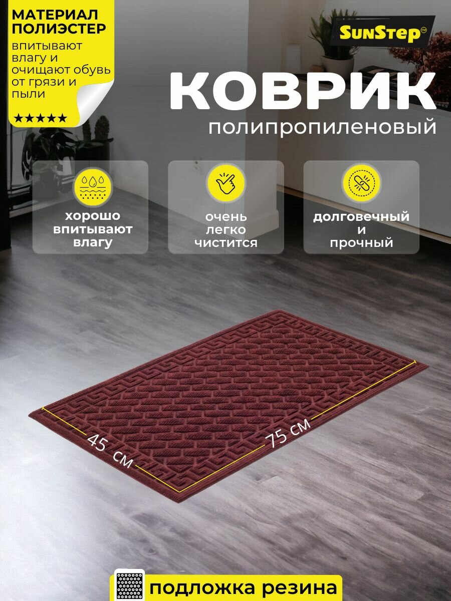 Коврик в прихожую придверный и в коридор 45х75 см