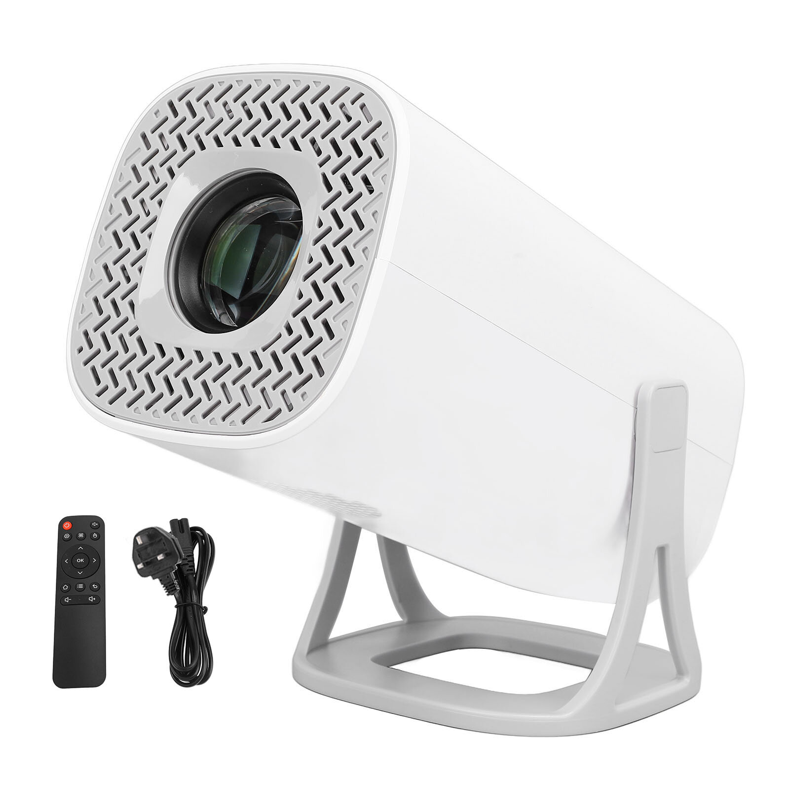 Портативный проектор FHD 1080p с поддержкой 4K, Wi-Fi 6 и Bluetooth 5.4, 180° поворот, UK-вилка