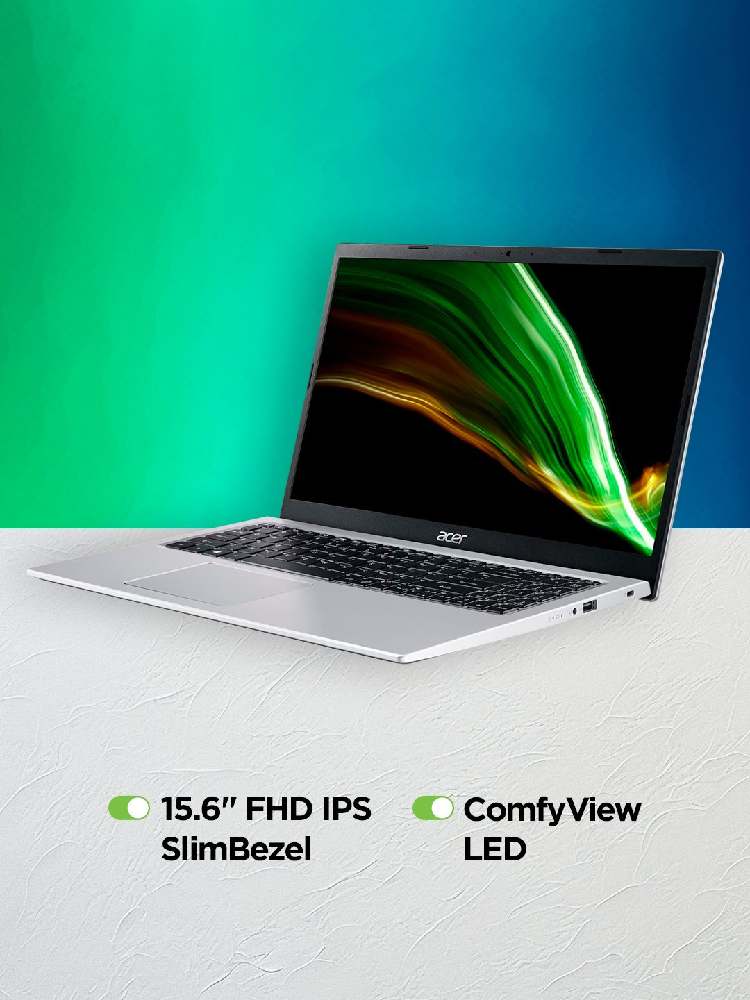 Ноутбук Acer Aspire, 15,6", Intel Celeron N4500, 8GB RAM, 256GB SSD, Win 11 — фото 1