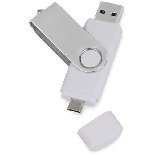 квебек USB/micro USB-флешка на 16 Гб «Квебек OTG», белый