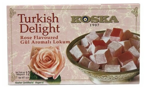 Рахат-лукум со вкусом розы (Turkish Delight) Koska | Коска 125г - фотография № 3