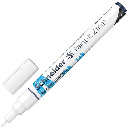 Маркер акриловый Schneider Paint-It 310 2мм пулевидный белый 120149 645₽