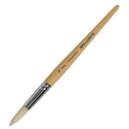 Кисть Щетина круглая Roubloff Сочиняй № 12 (длина волоса 35 мм), короткая ручка матовая