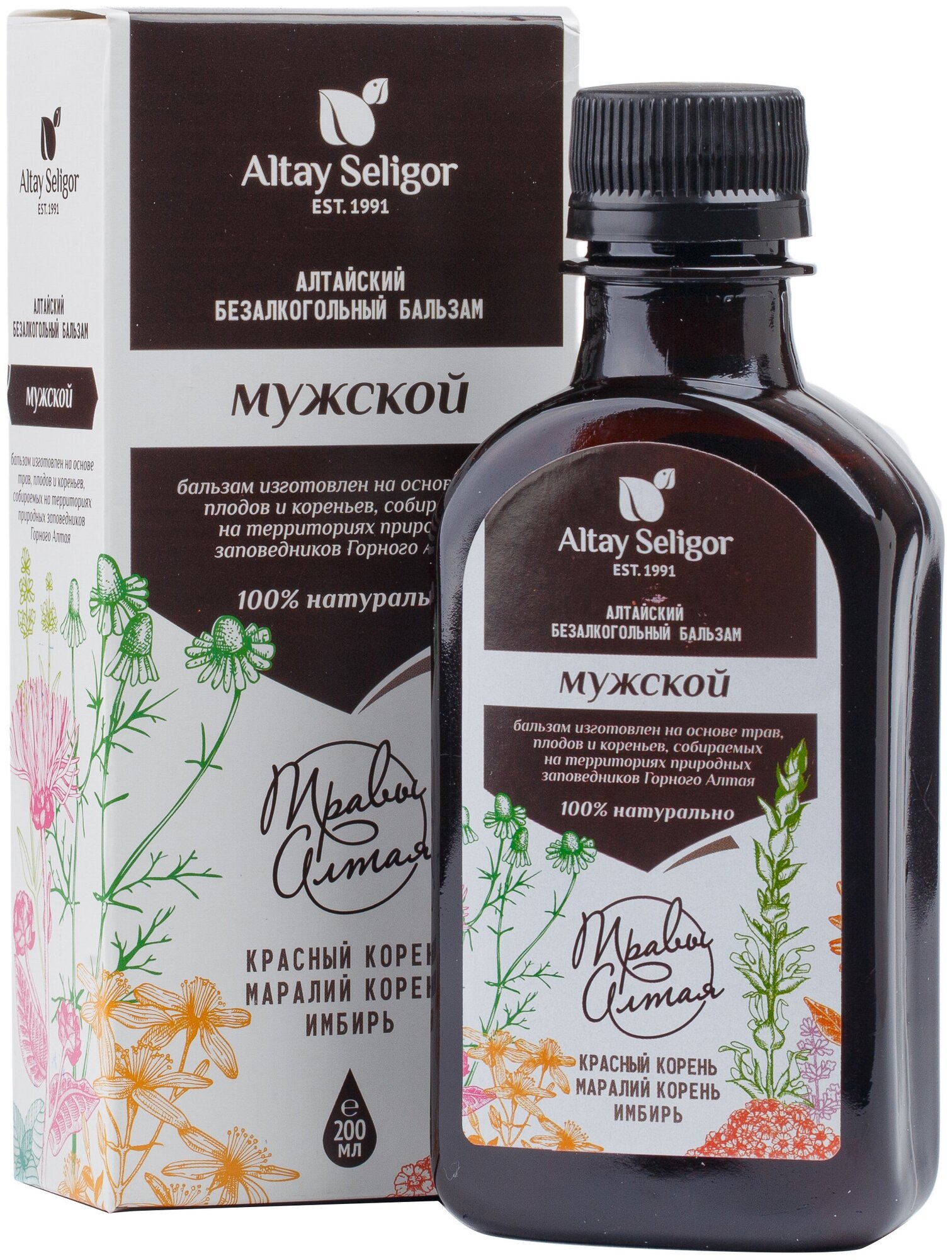 Бальзам Altay Seligor "Мужской" фл., 100 г, 200 мл