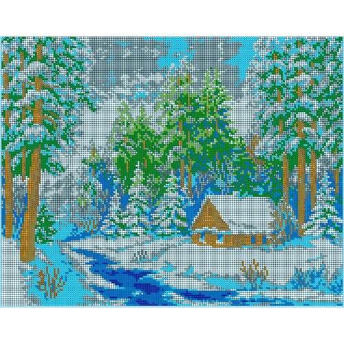 Алмазная мозаика картина В зимнем лесу 43,5*55см модульная картина сказочный дом в зимнем лесу 90x30