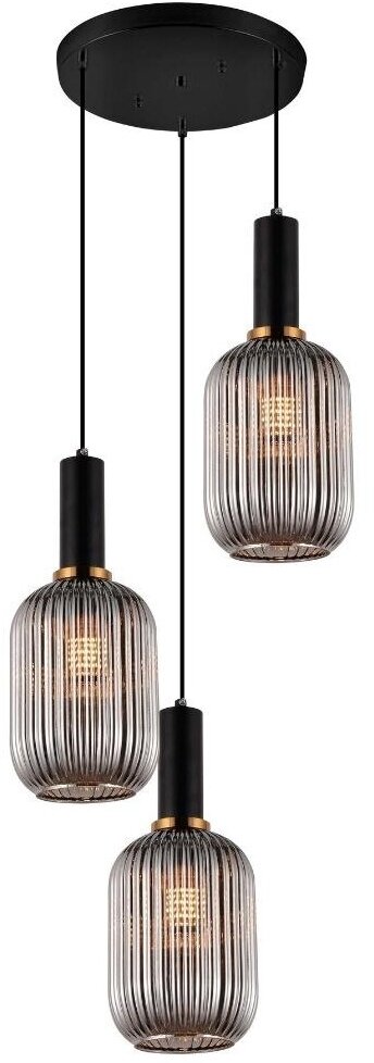 Подвесной светильник Lumina Deco Rico LDP 1218-3 GY+BK, цвет дымчатый серый