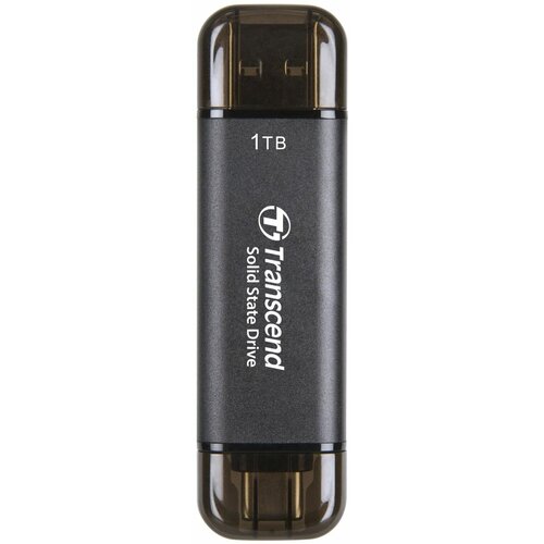 Transcend Флеш-накопитель/ Transcend External SSD ESD310C, 1024GB, Type C/A, USB 10Gbps (3.2 Gen2), R/W 1050/950MB/s, 71x20x8mm, 11g, Black (5 лет)